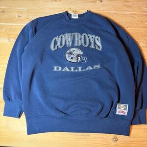 Vintage 90s Nutmeg Mills Dallas Cowboys Helmet Sweatshirt XL Made in USA NFL